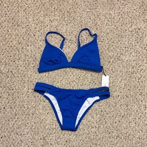 Royal Blue Ribbed Bikini Set